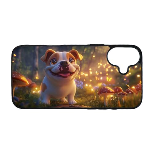 Giftoyo Schutzhülle für iPhone 16 Plus, Motiv: niedliche Cartoon-Bulldogge von Giftoyo