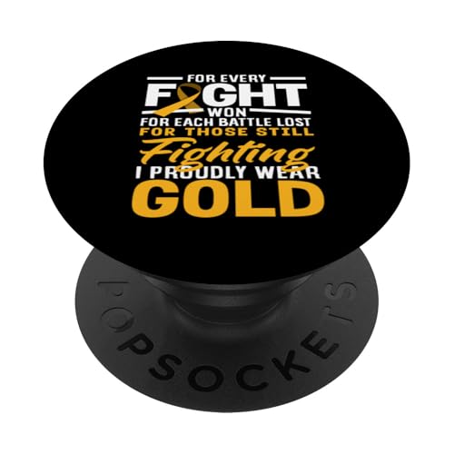 Aufklärungskampagne gegen Krebs bei Kindern Won Wear Gold PopSockets Klebender PopGrip von Gifts for Childhood Cancer Awareness and Hope