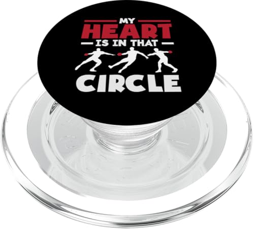 My Heart Is In That Circle Lustiger Diskus PopSockets PopGrip für MagSafe von Gifts for Discus Throwers & Track Field Athletes