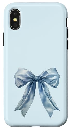 Hülle für iPhone X/XS Kleine blaue Schleife, niedliche Kokette, Y2K, für Mädchen, ästhetisch, Damen von Gifts for Her Co.