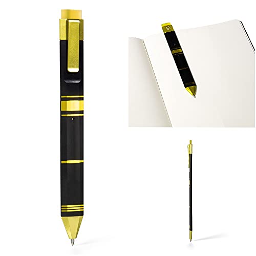 Stift-Lesezeichen | Löschbarer Kugelschreiber und Lesezeichen 3-in-1 | Tinte Neuheit Stift mit Radiergummi | Lesezeichen | Lesezeichen | Seitenhalter Clip | Geschenkidee (Schwarz & Gold) von Gifts for Readers & Writers