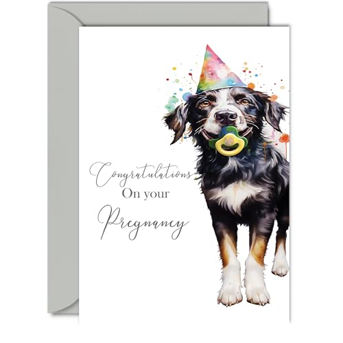 Karte für zukünftige Eltern – Party-Hund – Schwangerschafts-Baby-Karten für zukünftige Mütter, 12,7 x 17,8 cm von Giftzie