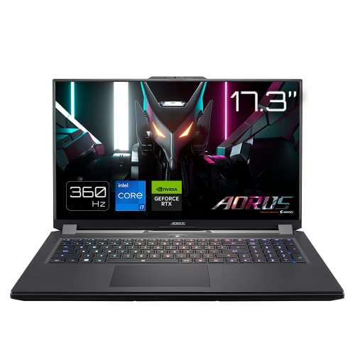 GIGABYTE AORUS 17H (BXF-74DE554SH) Gaming Laptop |17,3” Full-HD 360Hz Display |Intel Core i7 13700H |16GB RAM |1000GB SSD |Nvidia GeForce RTX 4080 |Win11 |QWERTZ Tastatur |Schwarz |2 Jahre Garantie von Gigabyte