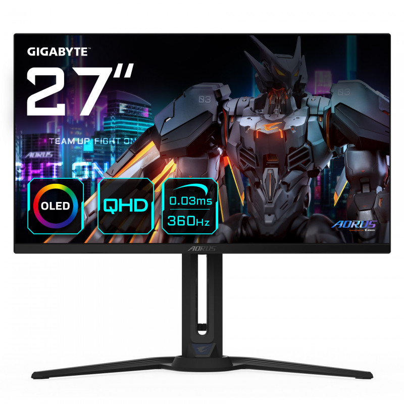 GIGABYTE AORUS FO27Q3, 68,6 cm (27 Zoll) 360Hz, FreeSync Premium Pro, OLED - DP, 2xHDMI [Energieklasse G] (FO27Q3) von Gigabyte