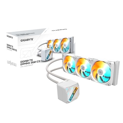 GIGABYTE Gaming 360 Ice Flüssigkeitskühler für CPU - 3x120 mm ARGB-Lüfter, Schiebe-Verriegelungsmechanismus, Daisy-Chain, Kompatibel mit Intel LGA 1851 und AMD AM5 GIGABYTE Gaming 360 Ice Flüssigkeitskühler für CPU - 3x120 mm ARGB-Lüfter, Schiebe-Verriegelungsmechanismus, Daisy-Chain, Kompatibel mit Intel LGA 1851 und AMD AM5 von Gigabyte