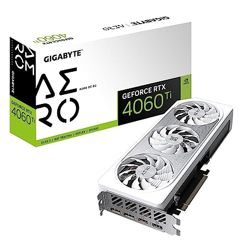 GIGABYTE GeForce RTX 4060 TI AERO OC Graphics Card - 8GB GDDR6 18Gbps 128bit, PCI-E 4.0, 2x DisplayPort 1.4, 2x HDMI 2.1a, NVIDIA DLSS 3, Supports 4K, Ada Lovelace Arch, GV-N406TAERO OC-8GD von Gigabyte