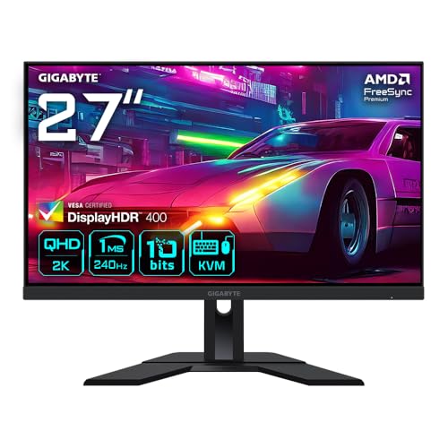 GIGABYTE M27Q X 68,6cm 27Zoll SS IPS 2560x1440 QHD 240Hz 350 cd/m2 HDR400 HDMI 2.0 x2 Display Port 1.4 x1 USB C x1, schwarz von Gigabyte