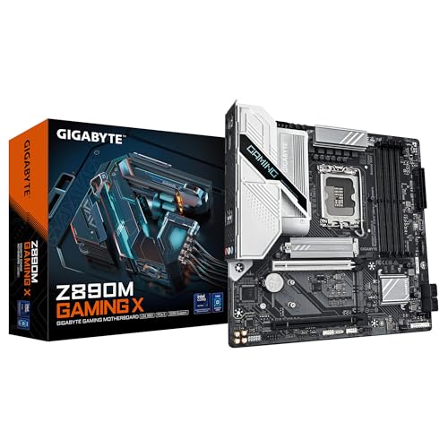 GIGABYTE Z890M Gaming X Motherboard - Unterstützt Intel Core Ultra (Serie 2) CPUs, 8+1+2 Phasen VRM, bis zu 8800MHz DDR5 (OC), 1xPCIe 5.0 + 2xPCIe 4.0, 2.5GbE LAN, USB 3.2 Gen 1 von Gigabyte