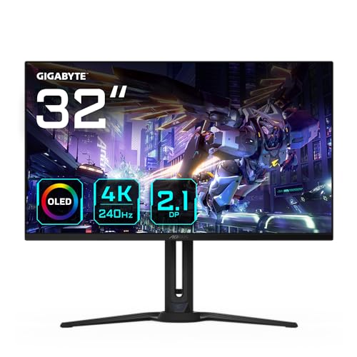 Gigabyte AORUS FO32U2P 32” OLED Gaming Monitor - 3840 x 2160 (UHD), 240Hz, 0,03ms, 250 cd/m², KVM, FreeSync Premium Pro, DisplayHDR True Black 400, DisplayPort 2.1 von Gigabyte