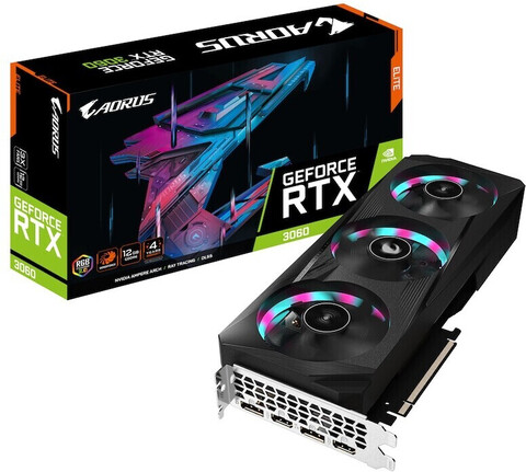 Gigabyte AORUS GeForce RTX 3060 Elite V2 LHR 12GB GDDR6 von Gigabyte