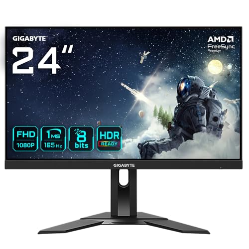 GIGABYTE G24F 2 24" FHD Gaming Monitor - 1920 x 1080, 165Hz, 1ms, 300 cd/m², FreeSync Premium, DisplayHDR, HDMI 2.0 von Gigabyte