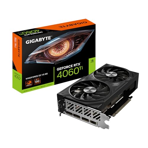 Gigabyte GeForce RTX 4060 Ti WINDFORCE OC V2 8G Grafikkarte - 8 GB GDDR6, 128 Bit, PCI-E 4.0, 2550 MHz Kerntakt, 3 x DisplayPort 1.4a, 1 x HDMI 2.1a, NVIDIA DLSS 3, GV-N406TWF2OCV2-8GD von Gigabyte