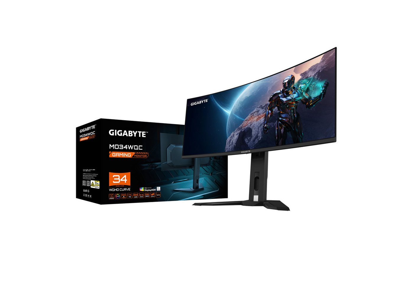 Gigabyte MO34WQC Curved-OLED-Monitor (86,8 cm/34 ", 3440 x 1440 px, WQHD, 0,03 ms Reaktionszeit, 175 Hz, OLED) von Gigabyte