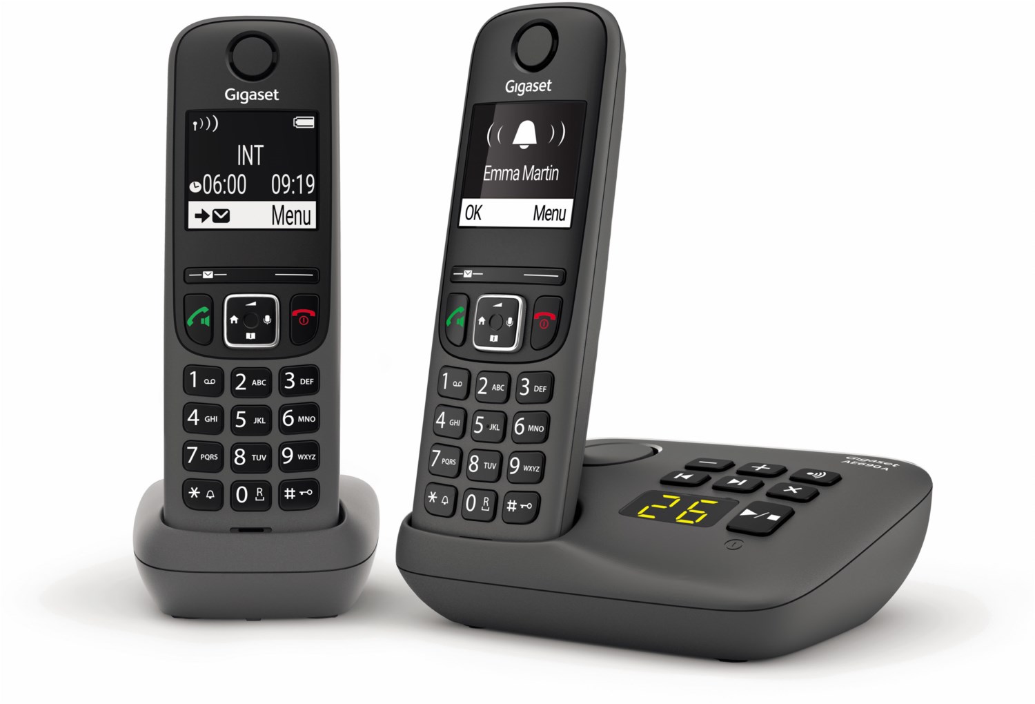 AE690A Duo Schnurlostelefon mit Anrufbeantworter anthrazit von Gigaset