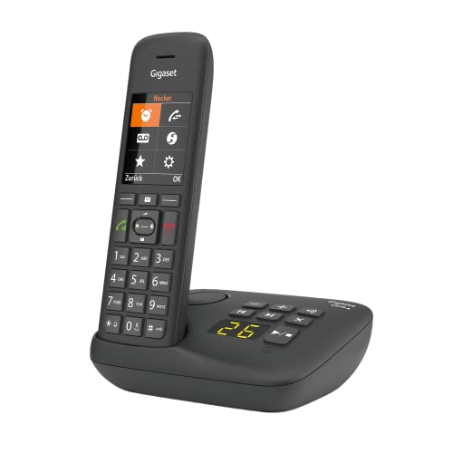 Gigaset C575A - Schnurloses DECT-Telefon mit Anrufbeantworter - großes Farbdisplay mit moderner Benutzeroberfläche - Adressbuch für 200 Kontakte - Schutz vor unerwünschen Anrufen, schwarz von Gigaset