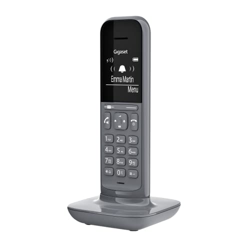 Gigaset CL390HX - Design DECT-Mobilteil mit Ladeschale - Fritzbox-kompatibel - Schnurloses Telefon für Router und -Basis - Direktwahlfunktion - Schutz vor unerwünschten Anrufen, satellite grey von Gigaset