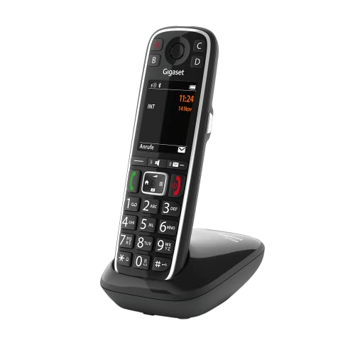 Gigaset E720 - Schnurloses Premium Senioren DECT-Telefon - sprechende Wähltasten - Nummernansage & Namensansage - Direkte Anrufübertragung per Bluetooth 4,2 - Automatische Lautstärkeanpassung, schwarz von Gigaset