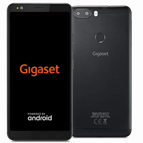 Gigaset GS370 Plus Smartphone ohne Vertrag (14,47 cm (5,7 Zoll HD+) Display, 64GB Speicher, Android 8.1 Update) jet black von Gigaset