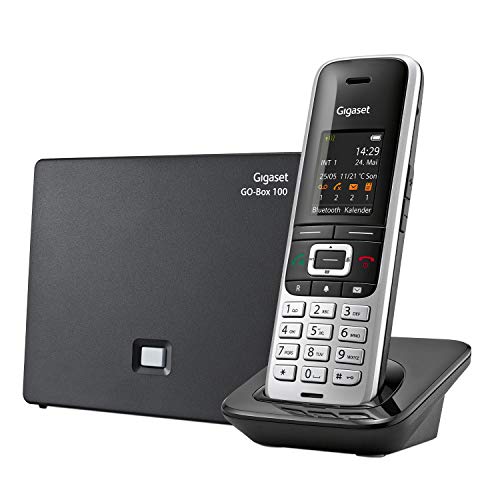 Gigaset S850A GO - Analog & DECT-Telefon schnurlos mit Anrufbeantworter - Headsetanschluss und Reichweitenwarnton - exzellente Klangqualität (auch beim Freisprechen), platin-schwarz von Gigaset