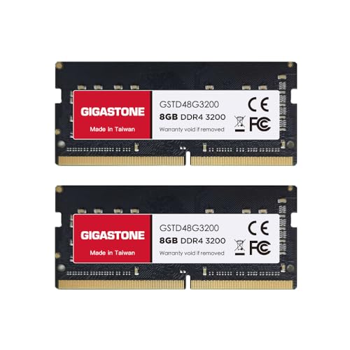 【DDR4 RAM】 GIGASTONE 16GB Kit (2x8GB) DDR4 3200MHz (2933MHz or 2666MHz) PC4-25600(PC4-23400/21300) CL22 1.2V SODIMM 260Pin Nicht-ECC ungepuffert Notebook Laptop Hochleistung Arbeitsspeicher Upgrade von Gigastone