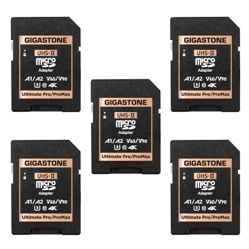 Gigastone UHS-II MicroSD auf UHS-II SD Speicherkartenadapter, Kamera Ultimate UHS-II Adapter, 5er-Pack von Gigastone