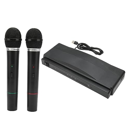 Gigicial Karaoke -Mikrofon, Handheld Wireless Microfon 1 Receiver und 2 MIC 2,4G VHF Dynamic Karaoke MIC für Performance Conference Haushalt geeignet von Gigicial