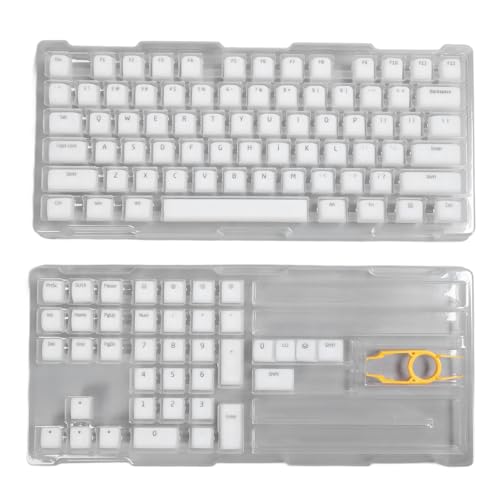 Gigicial Keycaps Mechanische Tastatur-Tastenkappen, 113 Tasten, PBT-Gaming-Tastatur-Tastenkappen mit Tastenkappen-Abzieher für 61, 64, 68, 72, 82, 84, 87, 104, 108 Tasten (Blanco) von Gigicial