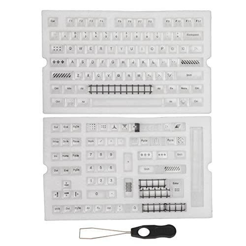 Gigicial Klare Tastenkappen, 145 Tasten, mechanische Tastatur-Tastenkappen, Kirschhöhe, universelle transparente Tastenkappen mit Tastenzieher für Gaming-Tastatur von Gigicial