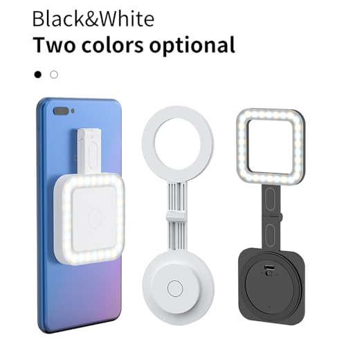 Gigicial Magnetic Selfie Light, 2500K-9000K Dimmbare Füllung Licht für Telefonvideokonferenz Vlog Live-Streaming-Make-up (Schwarz) von Gigicial