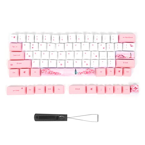 Gigicial PBT-Tastenkappen, mechanische Tastaturen, 73 Tasten, Sublimation, niedliche Tastenkappen, individuelle Tastenkappen mit Schaftabzieher für Gaming-Tastatur (6064 Girl) von Gigicial