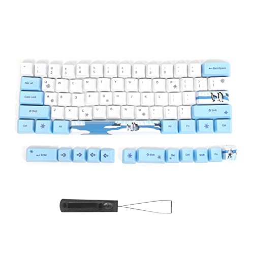 Gigicial PBT-Tastenkappen, mechanische Tastaturen, 73 Tasten, Sublimation, niedliche Tastenkappen, individuelle Tastenkappen mit Schaftabzieher für Gaming-Tastatur (6064 Penguin) von Gigicial