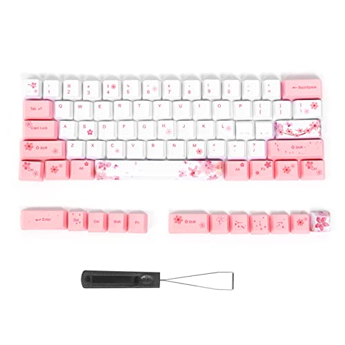 Gigicial PBT-Tastenkappen, mechanische Tastaturen, 73 Tasten, Sublimation, niedliche Tastenkappen, individuelle Tastenkappen mit Schaftabzieher für Gaming-Tastatur (6064 Sakura) von Gigicial