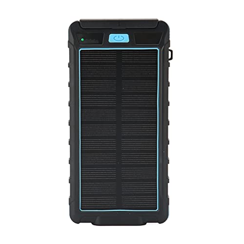 Solar Ladesr Power Bank, Gigicial Tragbare Solar -Telefon Ladung 20000mah Solar Power Bank mit und LED -Taschenlampe für Camping im Freien geeignet (Black Blue) von Gigicial