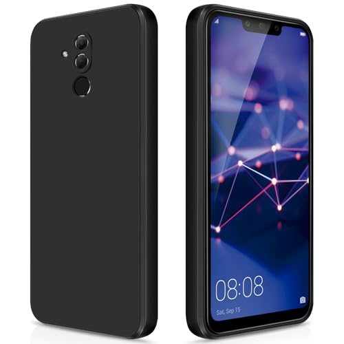 GiiYoon Hülle Kompatibel mit Huawei Mate 20 Lite, Hochwertiges Liquid Silicone Case, Rundumschutz Handyhülle, Kratzfestes Weiches Mikrofaserfutter- Schwarz von GiiYoon