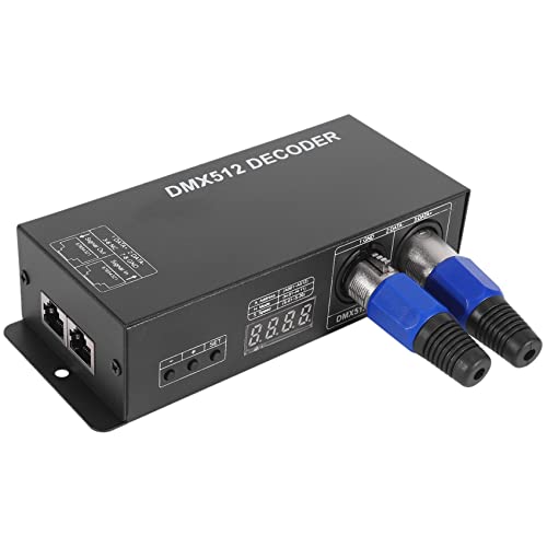 Giilayky DMX 512 Digitalanzeige, Dimmercontroller DMX512, Controller für LED, Rgbw, Streifen, Verbindung RJ45 DC, 12 – 24 V, 20 A (4 Kanäle) von Giilayky