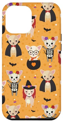 Hülle für iPhone 12 Pro Max Halloween Hunde Niedliches Vampir Kürbis Hexe Kostüm Orange von Gildel Design