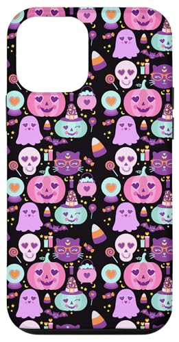 Hülle für iPhone 12 mini Happy Halloween Süße Kürbisse Rosa Lila Schwarz von Gildel Design