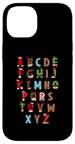 Hülle für iPhone 14 Alphabet Weihnachten Alphabet ABC Weihnachtsbeleuchtung Lehrer von Gingerbread Christmas Alphabet ABC Teacher Learn