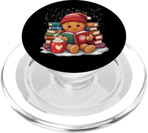 Cozy Lebkuchen-Lesebuch für Liebhaber, Weihnachten, Bücherwurm, Bibliothekar PopSockets PopGrip für MagSafe von Gingerbread Reading Book Teacher Bookish Library