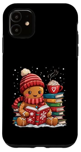 Hülle für iPhone 11 Niedliches gemütliches Lebkuchen-Lesebuch für Liebhaber, Weihnachtslebkuchen von Gingerbread Reading Book Teacher Bookish Library