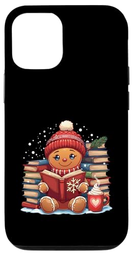 Hülle für iPhone 12/12 Pro Niedliches gemütliches Lebkuchen-Lesebuch Weihnachten Bücherwurm Bibliothekar von Gingerbread Reading Book Teacher Bookish Library