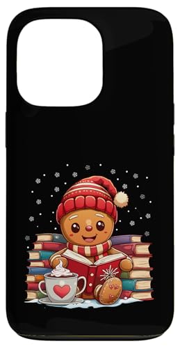 Hülle für iPhone 13 Pro Lebkuchen-Lesebuch Liebhaber Weihnachten Bücherwurm Bibliothekar von Gingerbread Reading Book Teacher Bookish Library