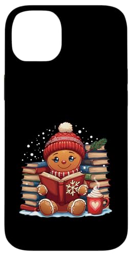 Hülle für iPhone 14 Plus Niedliches gemütliches Lebkuchen-Lesebuch Weihnachten Bücherwurm Bibliothekar von Gingerbread Reading Book Teacher Bookish Library