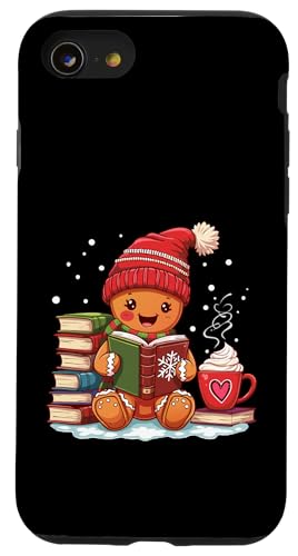 Hülle für iPhone SE (2020) / 7 / 8 Niedliches gemütliches Lebkuchen-Lesebuch für Liebhaber, Weihnachtslebkuchen von Gingerbread Reading Book Teacher Bookish Library