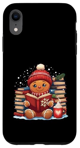 Hülle für iPhone XR Niedliches gemütliches Lebkuchen-Lesebuch Weihnachten Bücherwurm Bibliothekar von Gingerbread Reading Book Teacher Bookish Library