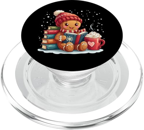 Lebkuchen-Lesebuch Liebhaber Weihnachten Bücherwurm Bibliothekar PopSockets PopGrip für MagSafe von Gingerbread Reading Book Teacher Bookish Library