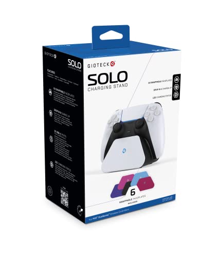 Gioteck Solo PS5 DualSense Wireless-Controller-Ladestation mit austauschbaren Frontplatten (6) von Gioteck