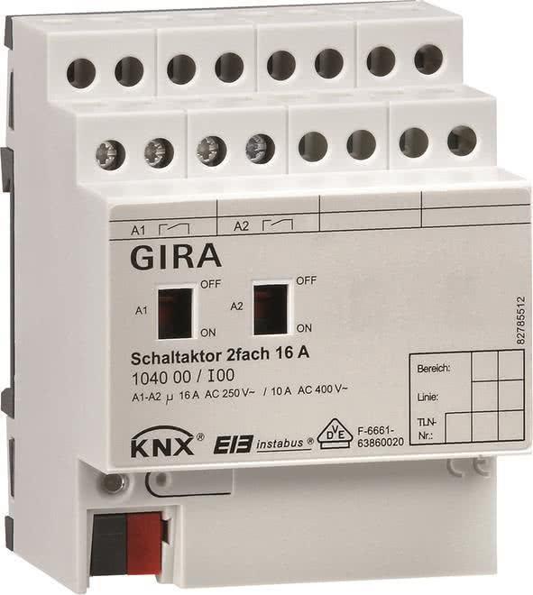 GIRA Aktor 104000 KNX/EIB Schalten 2fach 16A REG (104000) von Gira