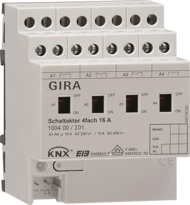 GIRA Schaltaktor 4fach 16A REG 100400 (100400) von Gira