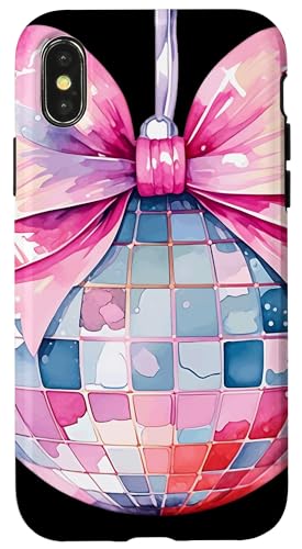 Coquette Bow Discokugel Hülle für iPhone X/XS von Girl Pink Bow Girly Y2K Women Girl